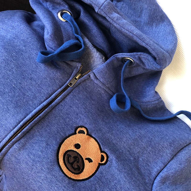 Bear Face Zipped Hoodie by WOOFGUY