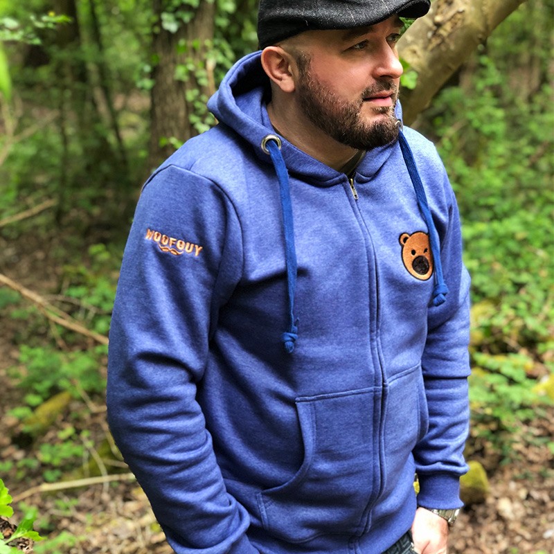 Bear Face Zipped Hoodie by WOOFGUY